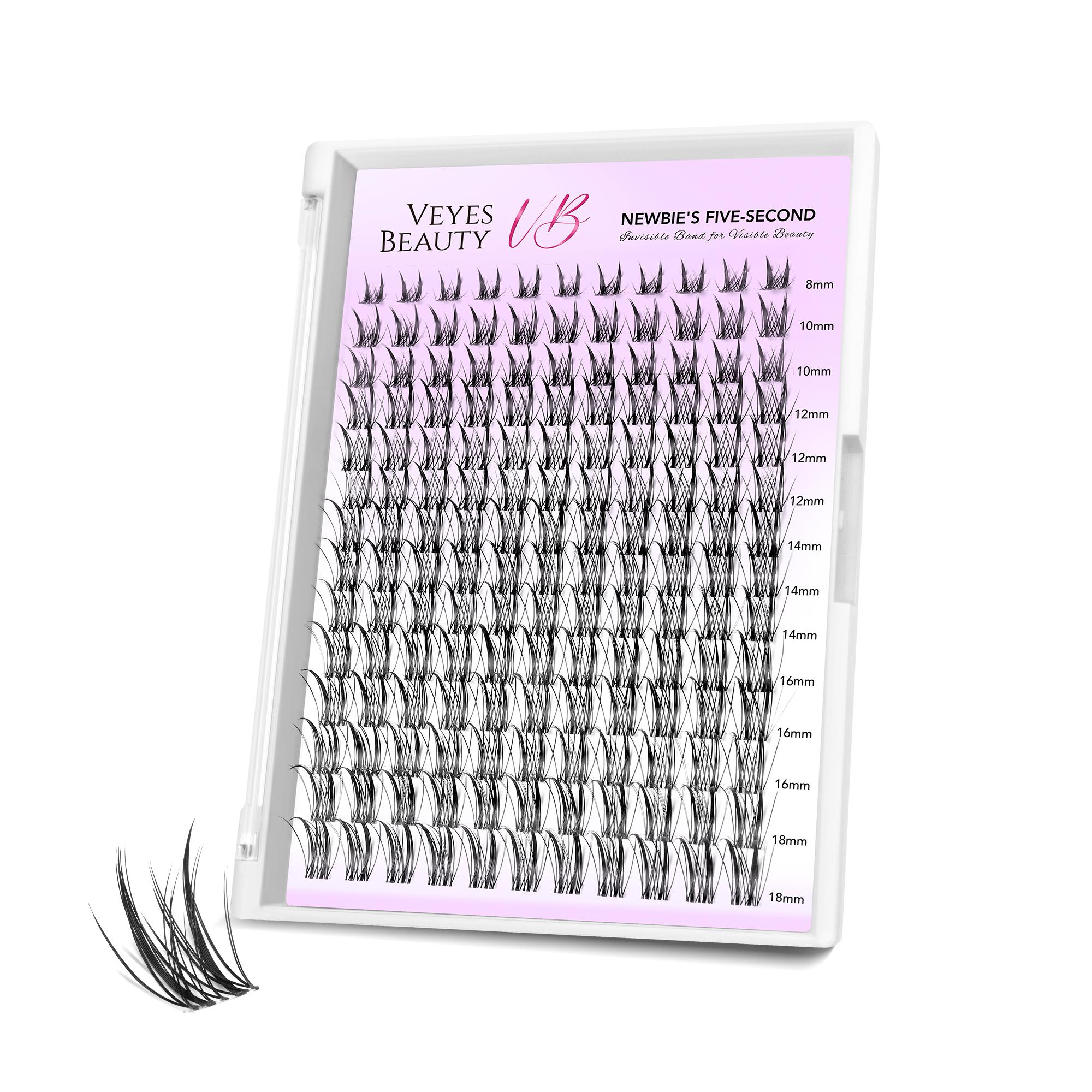 

Veyesbeauty Sylph Lash Clusters lively and charming date-night looks Long-Lasting & Reusable 154 Clusters 8-18mm Lash Tray чорний