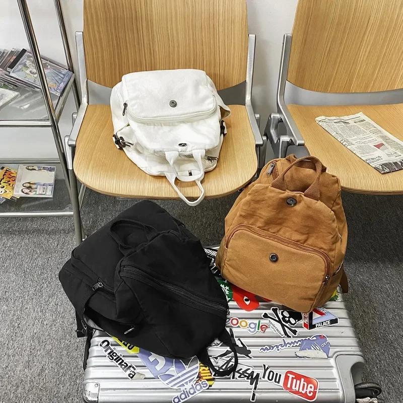 Casual Canvas Women Backpack Big Capacity School Bag College Student Travel Ladies Hand Bag Vintage Female Shoulder Bag Bagpack