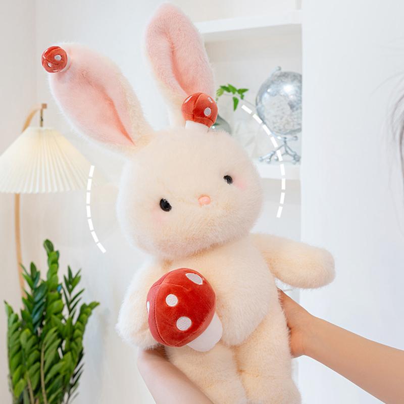 Easter Bunny Soft Plush Toy Mushroom Cute Rabbit Stuffed Animal Plushies Dolls Happy Easter Day Party Decors Gifts For Girls