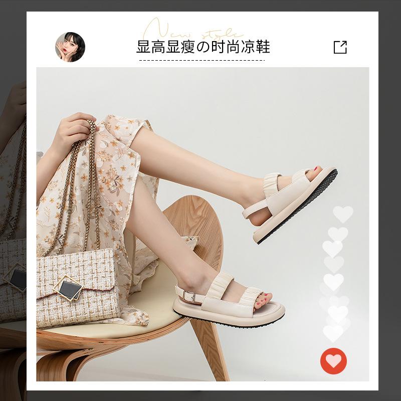 Augustine sandals women's 2025 summer new mesh yarn with soft sole ins sports cool slippers beach shoes