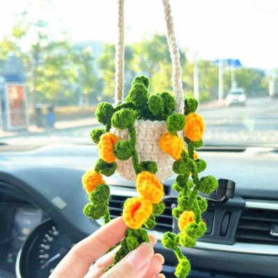 Eco-friendly Car Mirror Decor Potted Plants Various Styles Ornament