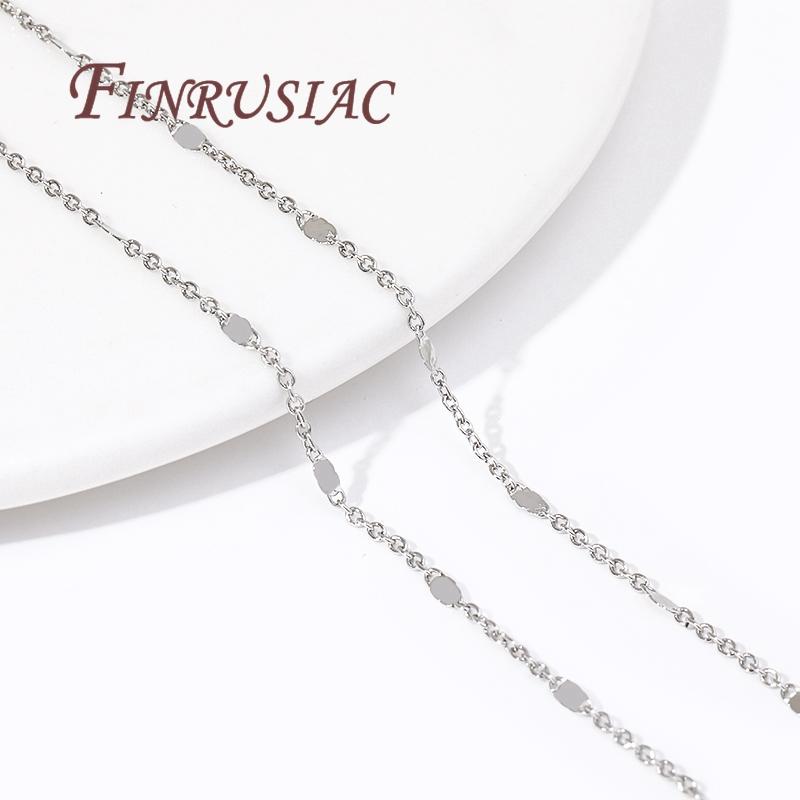 DIY Jewelry Making Chains 14K Gold/Rhodium Plated Sequins Cable Chains Necklace Bracelets Chains,Wholesale Bulk Metal Chains