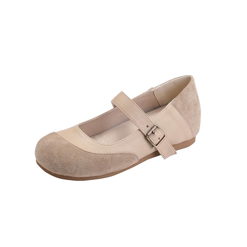 Small Size 3233 Inner Height Increase French Mary Jane Women's Shoes 2025 Spring and Autumn New One-word Buckle with Round Head Single Shoes Women