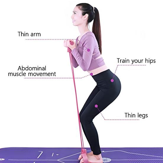 6/8-Tube Pedal Puller Resistance Band with Handle Multifunction Elastic Yoga Sit-up Pull Rope Men Women Pedal Tensioner Exerciser Workout Equipment