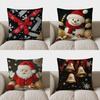 Home Decor Christmas Snowflakes And Ribbon Pillow Cover Pattern Cushion Cover Suitable For Sofa Bedroom Car Pillow Cover