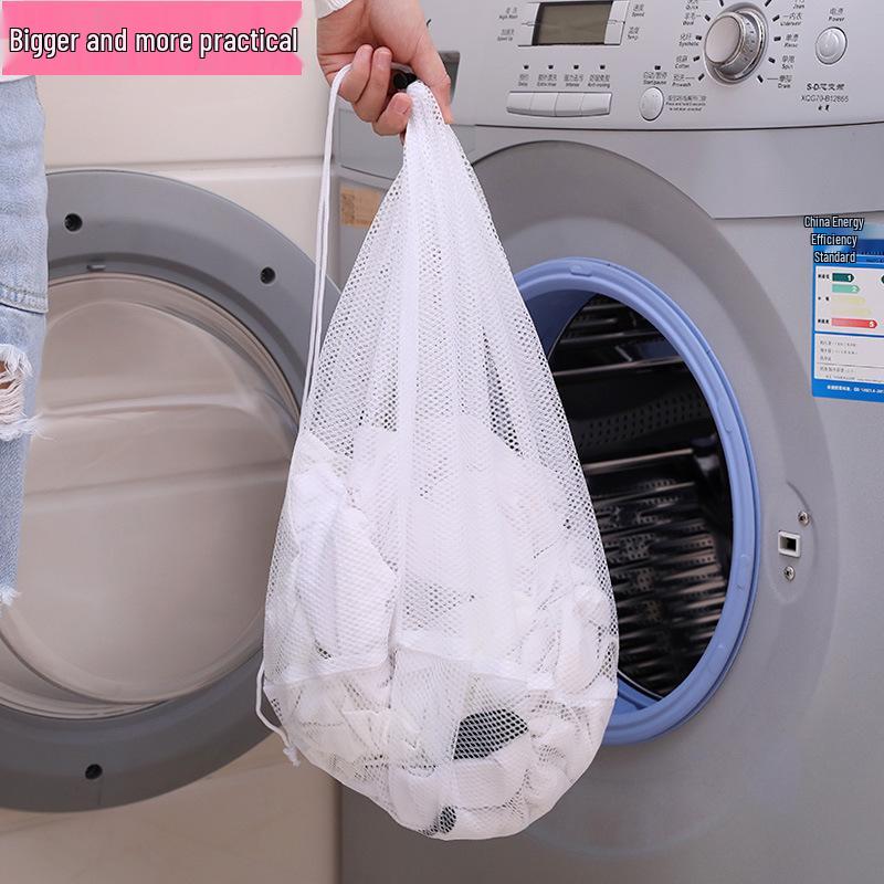 

Япония Утолщенные мешки для стирки на шнурке: Очень большие сетчатые мешки с крупной и мелкой ячейкой для защиты одежды, пригодные для машинной стирки 50x60cm