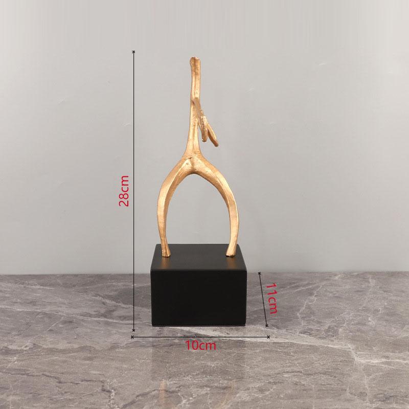 Abstract Geometric Metal Figure Sculpture Art Ornament Entrance Bedroom TV Cabinet Body Crafts Home Decoration High-end Gifts