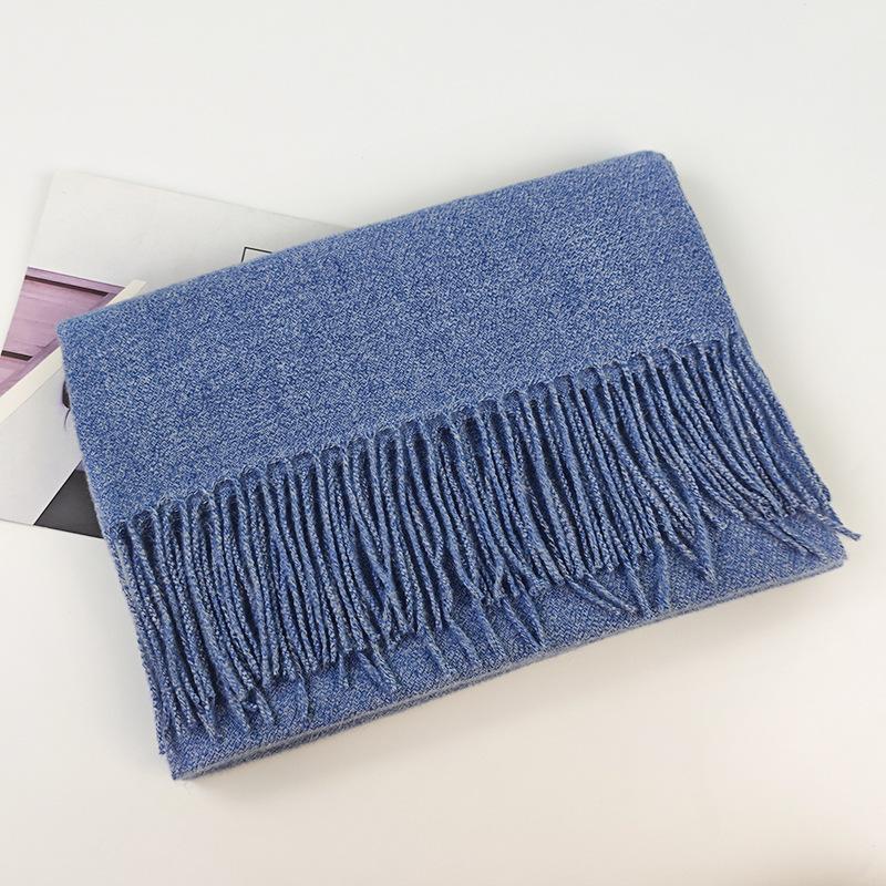 200*70cm Winter Soft Warm Cashmere Scarf Solid Color Shawls Wraps Long Blanket Scarf with Tassels