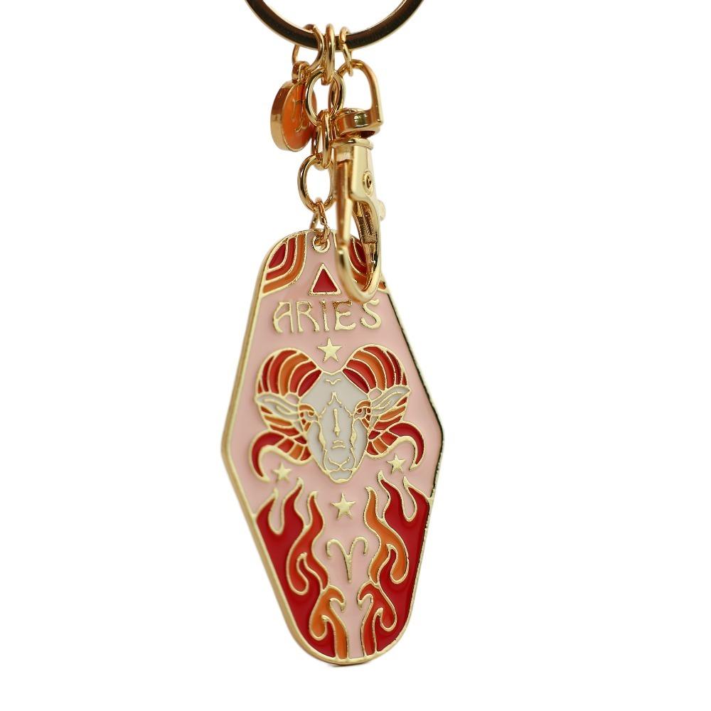 Lion Constellation Metal Pendant Capricorn Car Keyring 12 Constellation Keychain  Kids Girls