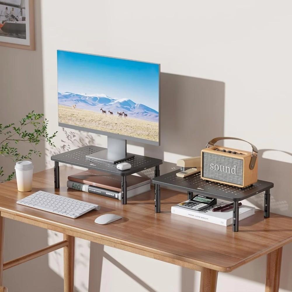 Heightening PC Monitor Holder Metal Laptop Cooling Bracket Multi-use Storage Rack