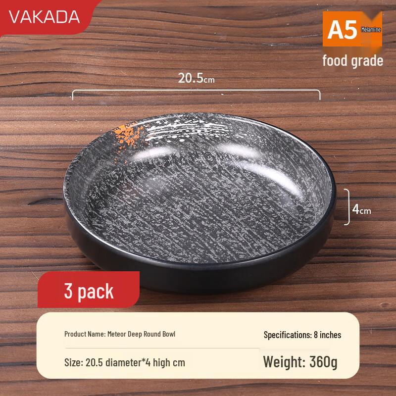 

VAKADA Round Melamine Shallow Serving Plates (3-Pack)