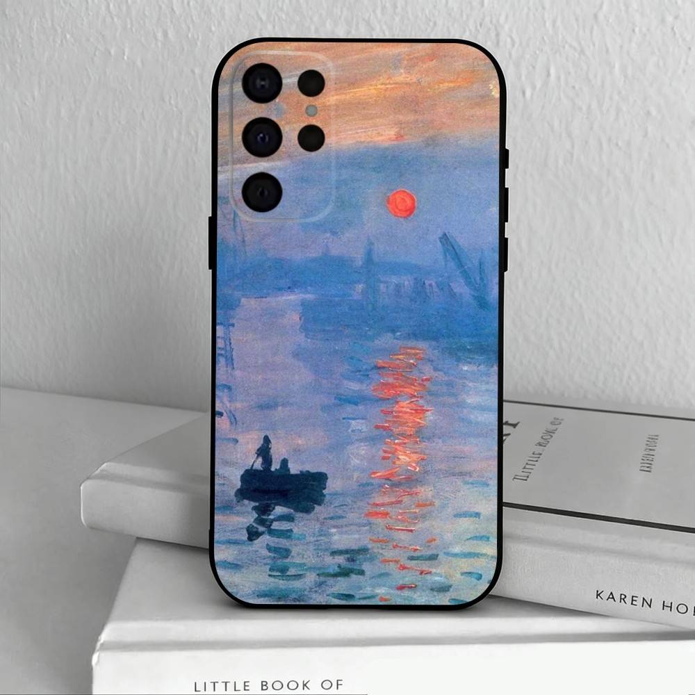 C-Claude-M-Monet-T Phone Case For Samsung S25,S24,S21,S22,S23,S30,Ultra,S20,Plus,Others Soft Black Case