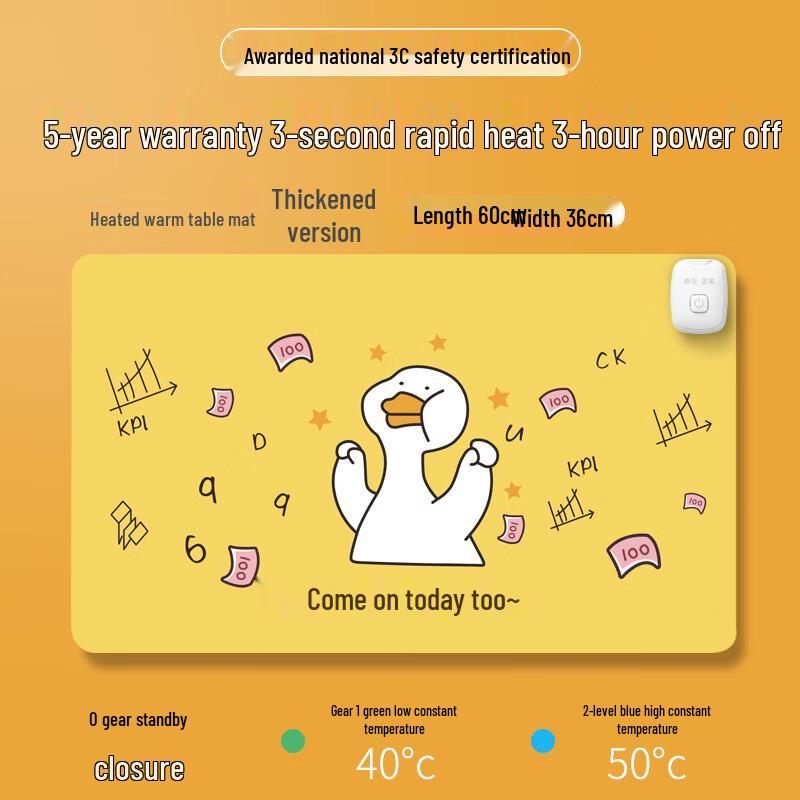 Heated Oversized Desk Pad & Mouse Mat with Timer