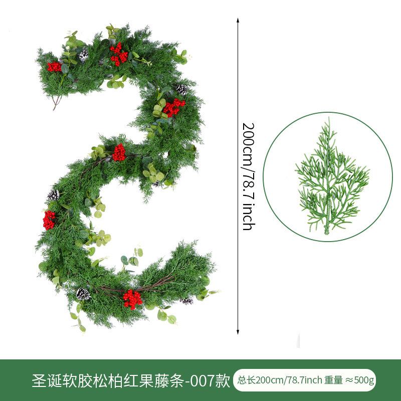 Christmas Rattan 1.8 Meters Pe Cedar Needle Rattan Home Staircase Pendant Christmas Rattan