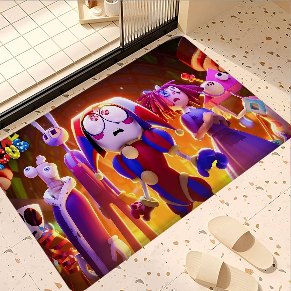 T-the A-amazing D-digital Circus Room Mats Anti-slip Absorb Water Long Strip Cushion Bedroon Mat Welcome Doormat