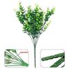 7 Fork Artificial Eucalyptus & Small Rose White Plastic Faux Plant Stem for Home Decor