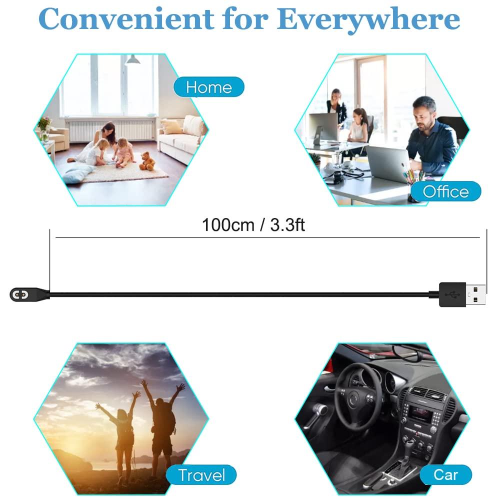 Threeeggs Magnetic Charging Cable Compatible with AfterShokz Aeropex AS800 OpenComm ASC100SG & Shokz OpenRun Pro & OpenRun & OpenRun Mini Wireless