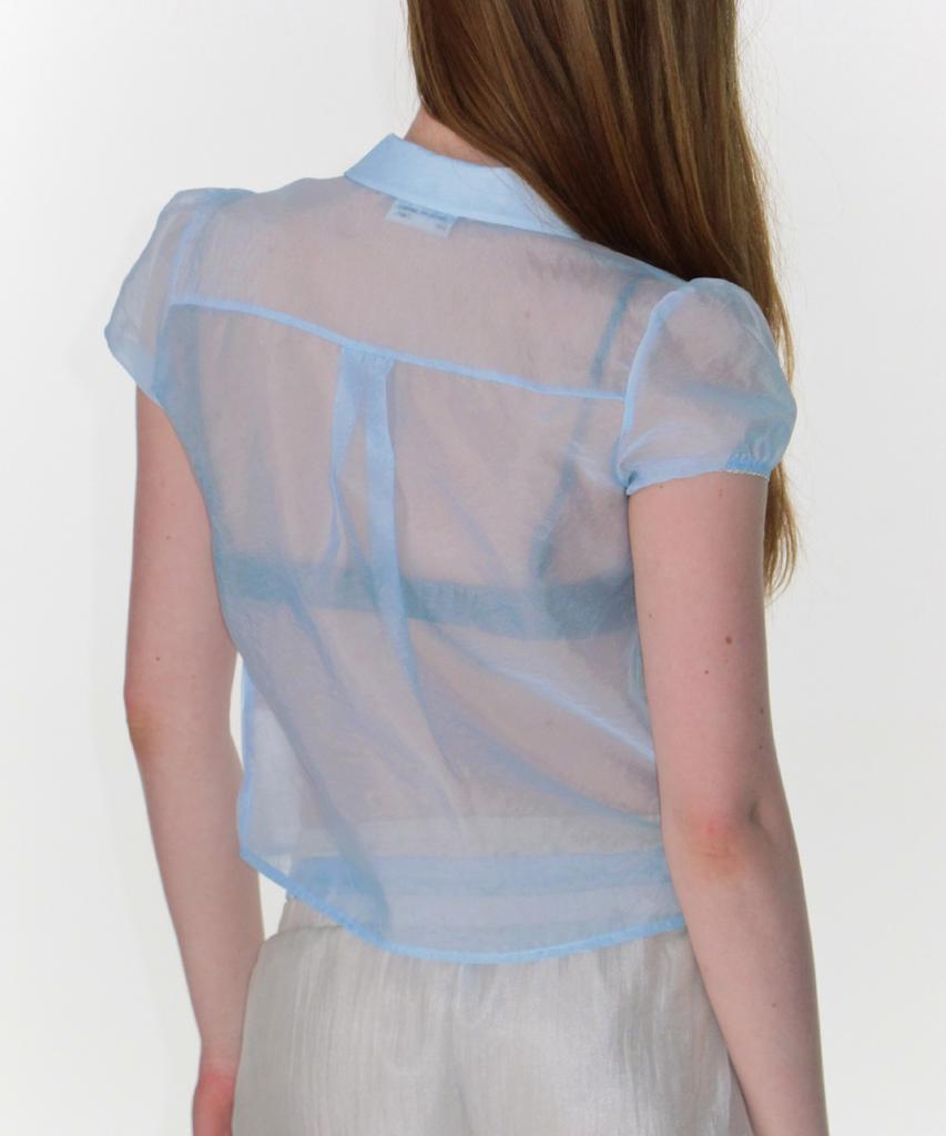 CRANK Sheer Pintuck Blouse_Sky Blue