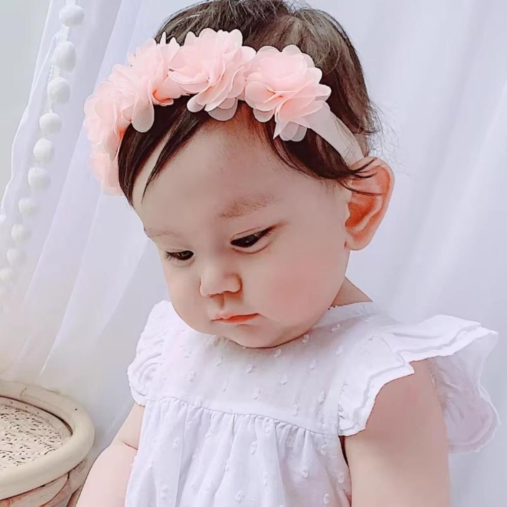 Elastic Headband Chiffon Flower Hair Band New Baby Headband  for Kids Children Newborn Toddler
