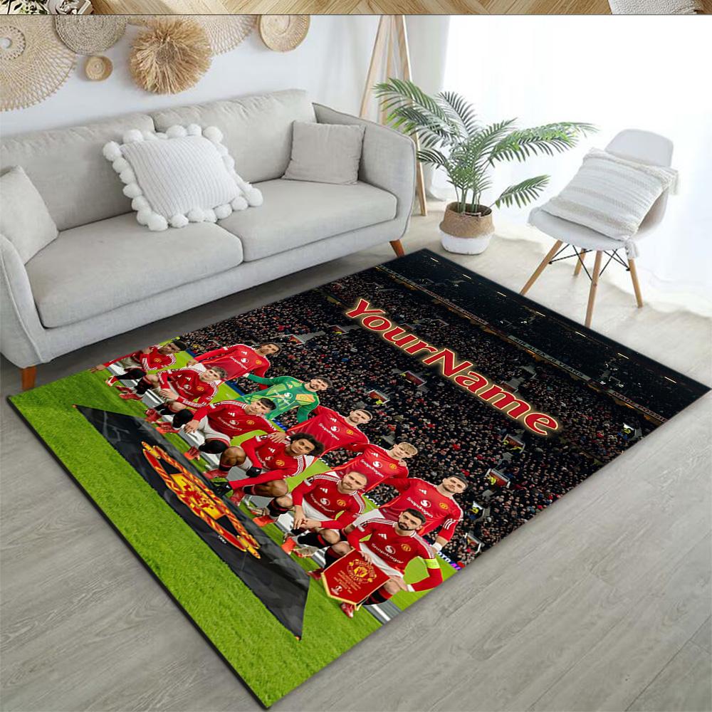 Manchester Customized Name Carpet Design for Foyer Decorate room Outdoor Balcony Antislip Carpet Anime Office Decor Best for Christmas