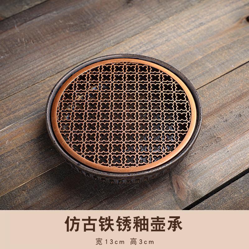 Japonská rezavá glazura Čajová konvice Ručně vyráběná kamenina Litinová konvice Čaj Primitivní rustikální styl Keramický hrnec Chawan Čajový obřad Domov