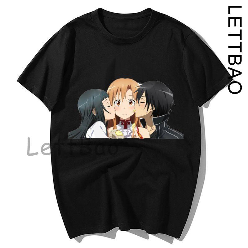 Japanese Anime Men Sword Art Online T Shirt Fashion Print Summer Women Novelty Cotton Short