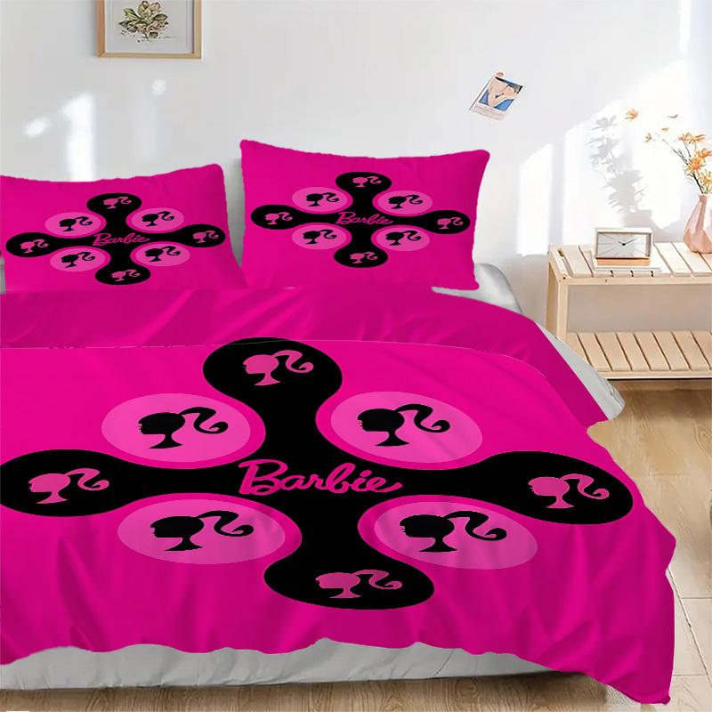 

3pcs Barbie Cover Set, Bedding Set, Soft Comfortable Duvet Cover, For Bedroom, Guest Room (1*Duvet Cover + 2*Pillowcases, Without Core) yy25 135x200cm