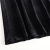 Black High-Waisted A-line Velvet Skirt - Elegant Mid-Length Design for Spring & Autumn