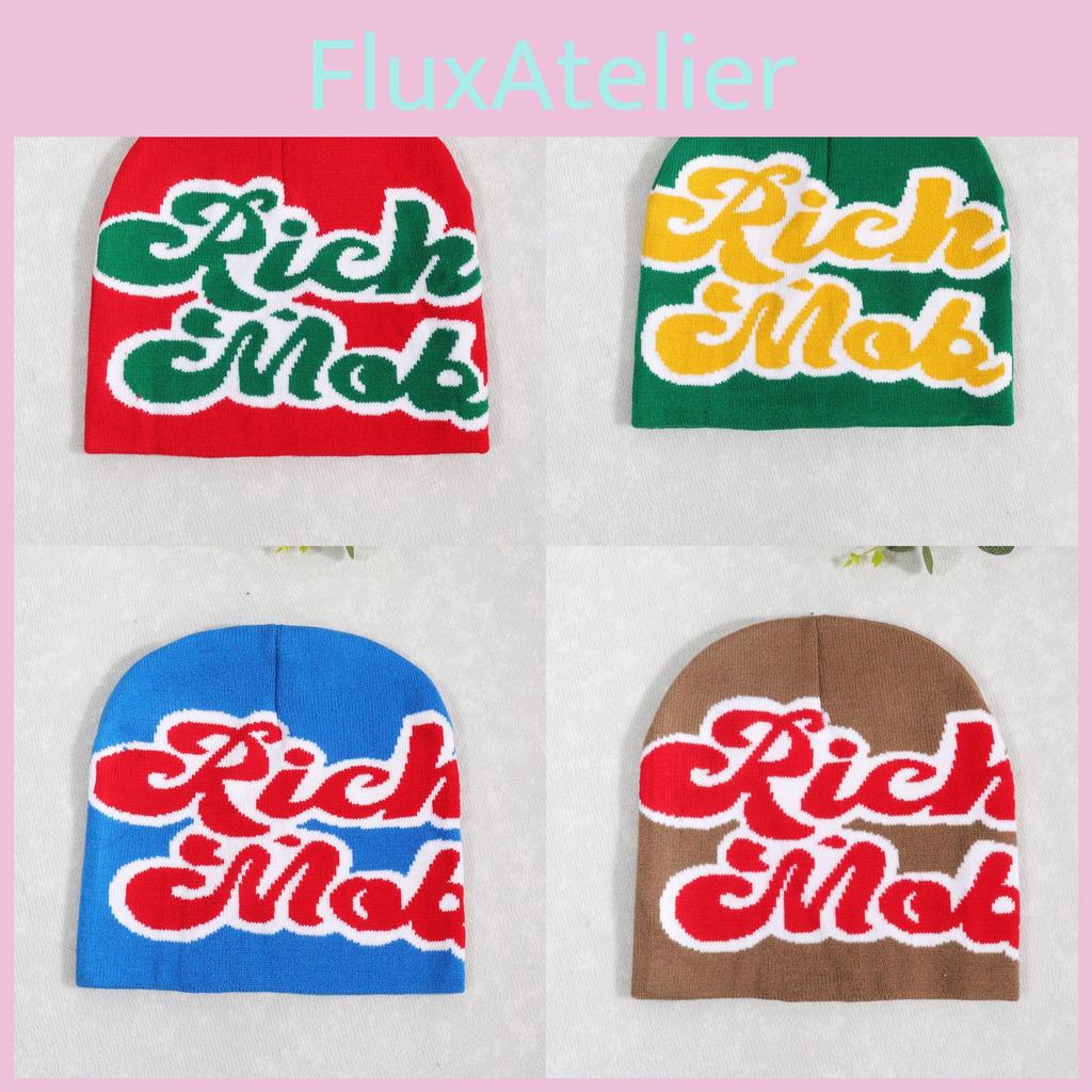 Blocked Fashion Color Letter Pattern Neutral Casual Warm Knitted Hat Autumn For