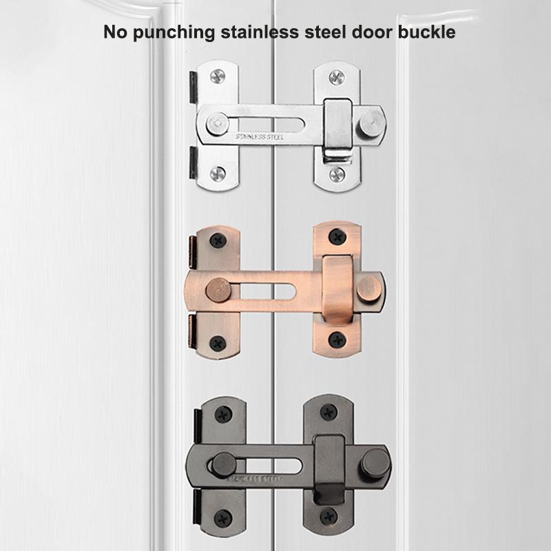 Thick Stainless Steel Flat Door Latch Pet Proof Anti-Rust Secure Closure with Mounting Screws for Dog Cat Room Door Use