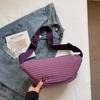 Grid Pattern Waist Bag Multiple Pockets Fashionable Crossbody Bag for Women Street Style Accessory