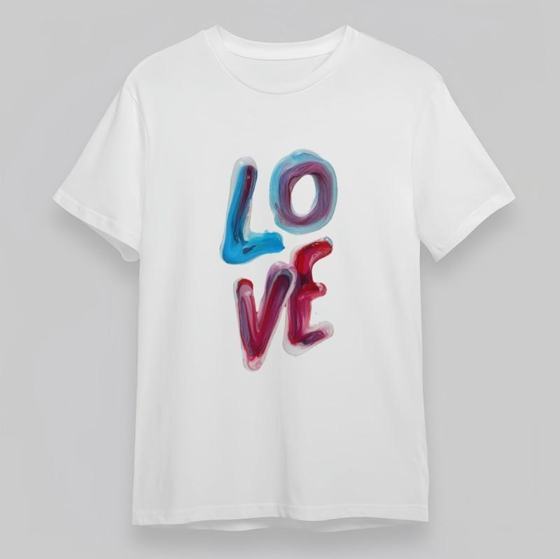 

Women s Plus Size Soft Classic T-Shirt Watercolor Love Art Print Unisex Tee USA M