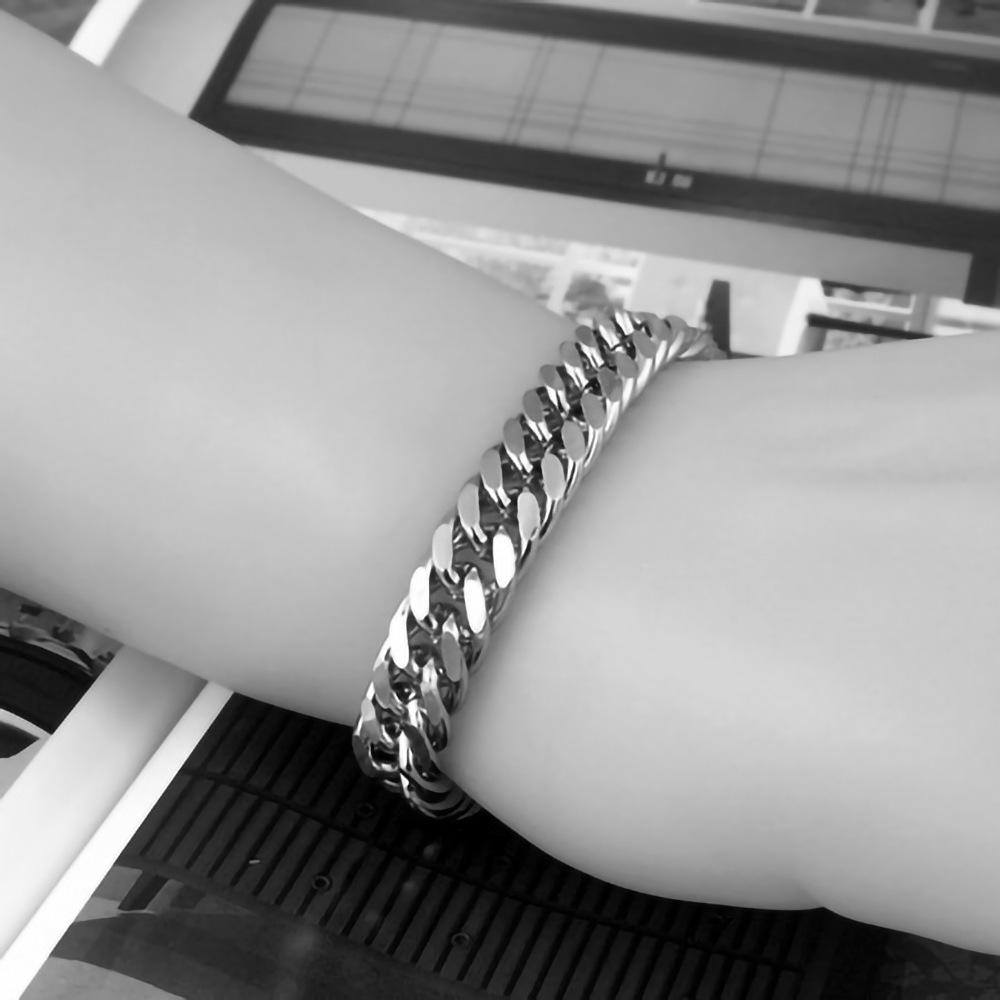 

Trendy Stainless Steel Bracelet - 10mm Wide Dual Weave for Men Length 18 cm