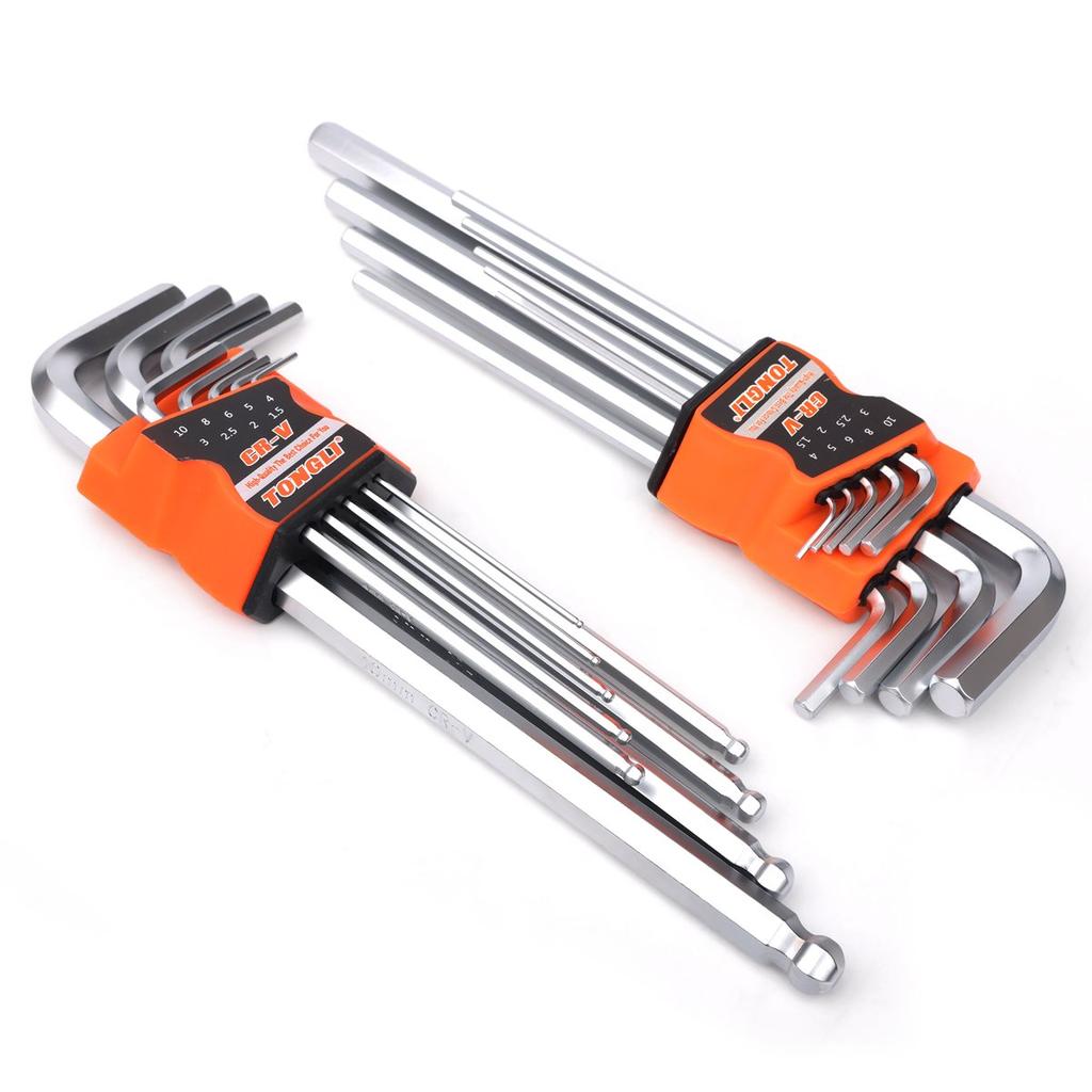 9Pcs Allen Key Wrench Set Hex Universal Metric Long Ball Torx L Flat Head Screwdriver Spanner Vehicle Repair Short Arm Tool