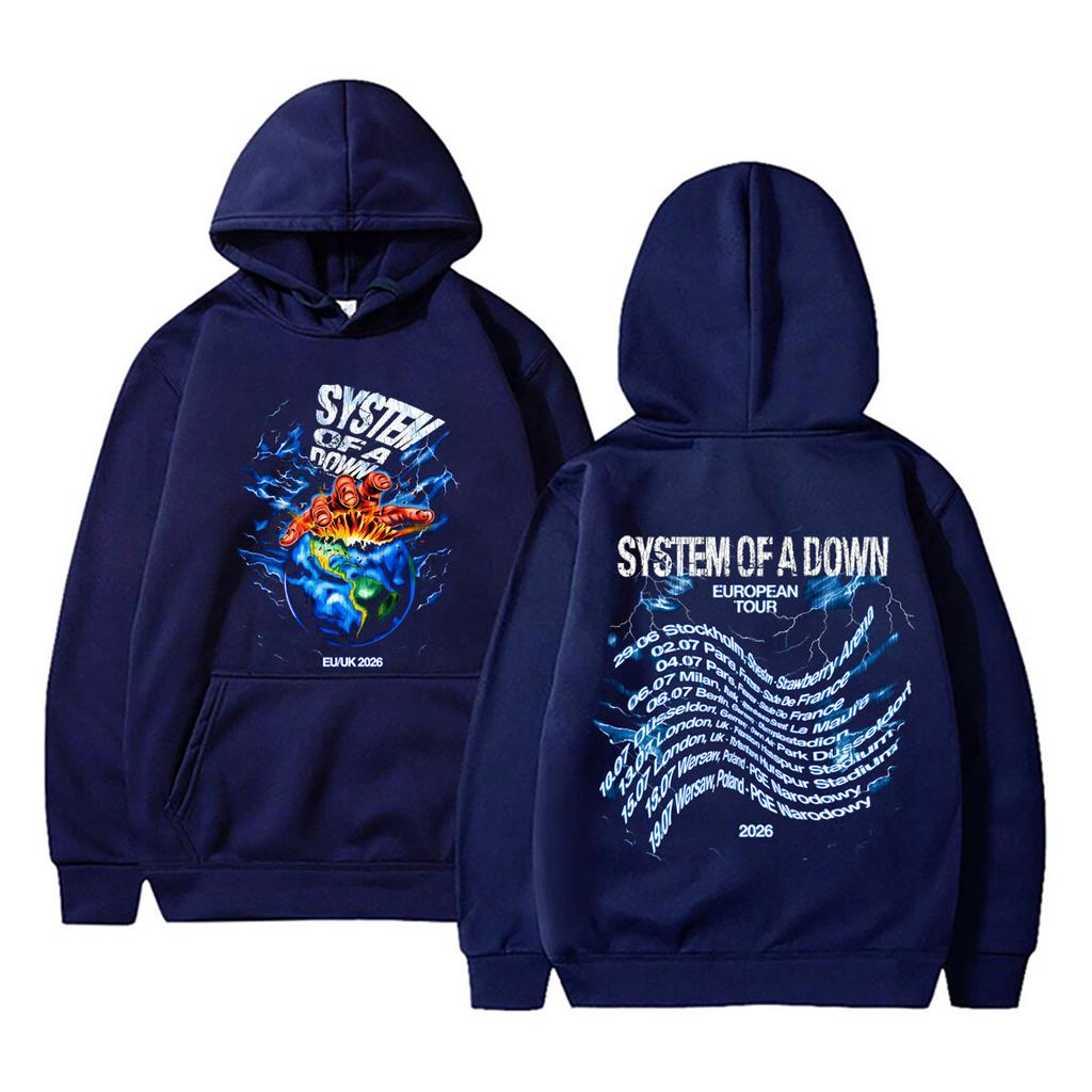 Rock Band System of A Down Tour 2026 Hoodie Men Women Clothing Fashion Oversized Hooded Sweatshirt Male Classic Retro Streetwear