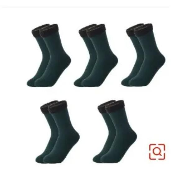 5PCS Women's Bare Legs Thickened Plush Meat Color Winter Postpartum Plush Warm Cotton Socks Artifact Mid Tube Snow Socks for Wom