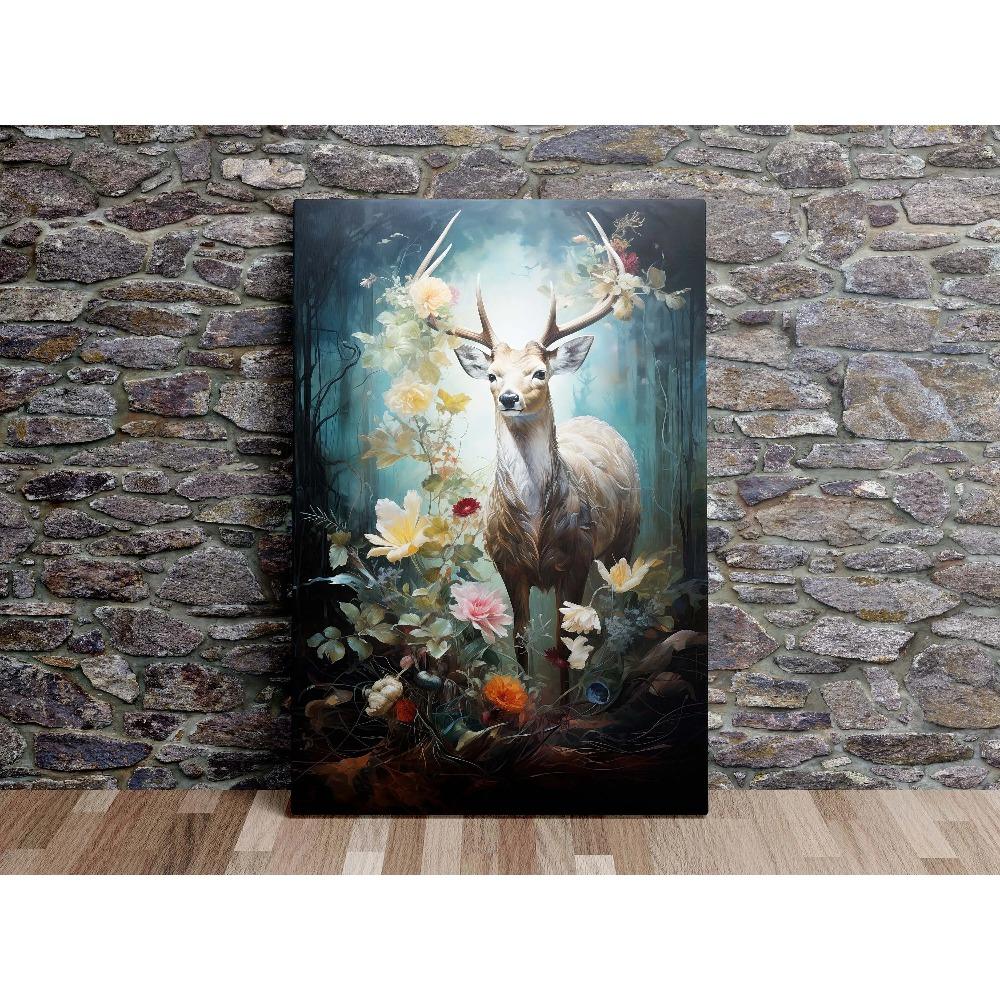 Natural Animal Wall Art Painting Forest Scenic Prowling Stag Tiger Cheetah Lion Elephant Wolf Canvas Print Livingroom Decor