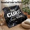 The Cure Custom Flannel Throw Blanket Print Your Name Text Soft Warm Blanket Holiday Present