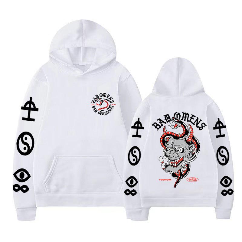 Bad Omens Tour Concert Hoodie Rock Band Hip Hop Punk Hoodie Vintage Unisex Men Vintage Graphic Tops Oversize Clothing