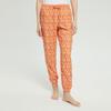 Calvin Klein Comfortable Breathable Drawstring Cuffed Floral Print Lounge Pants Women Bottoms Orange QS6027-1
