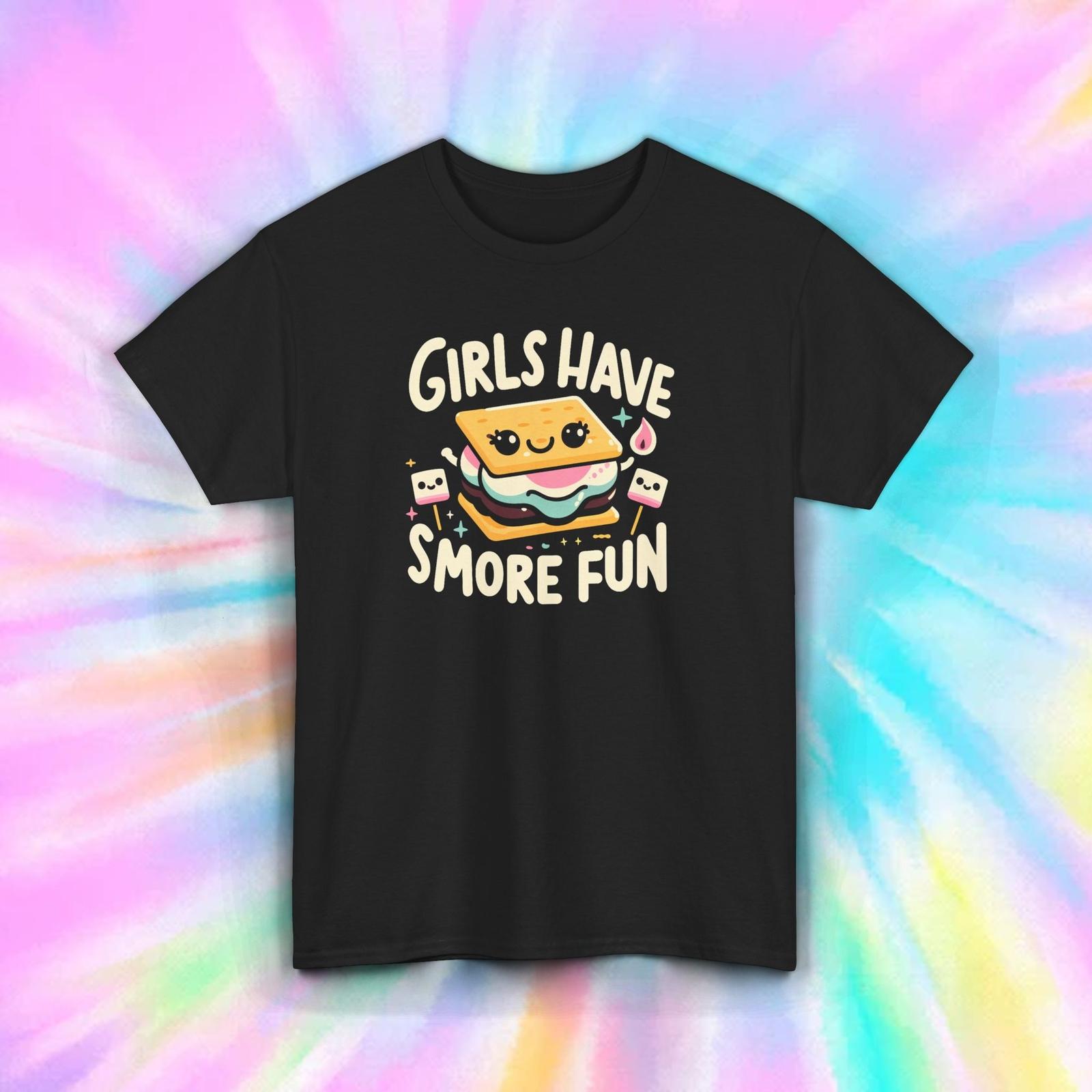 Girls Have S more Fun T-Shirt Cute Kawaii Camping Marshmallow Gift S-5XL XL
