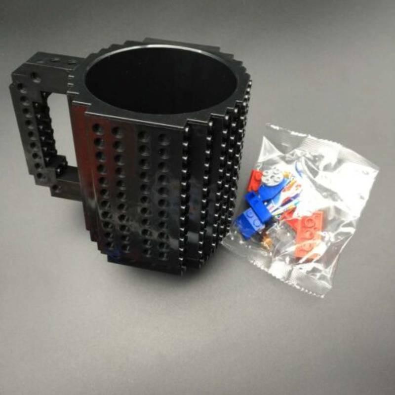Bunter DIY Bausteinbecher mit 350 ml Fassungsvermögen Plastik-Kaffeetasse im europäischen Stil