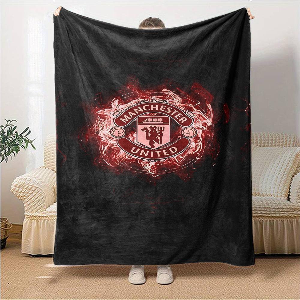 Manchester Crest Blankets Flannel Printed Breathable Warm Throw Blanket for Home Office Bedspreads 0708a10
