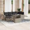 VidaXL Garden Lounge Set with Cushions 7 Pcs Light Grey Wicker 3274822