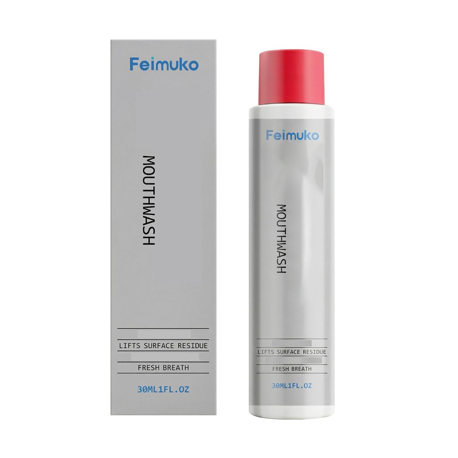 Feimuko fresh Breath Mouthwash gently desalinates surface Tooth stains, portable daily oral soothing care mouthwash 30ml
