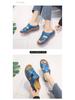 2022 Women's Retro Thick-Soled Sandals - European and American Style, Solid Color, Sizes 43-44