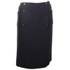 COCO Mark Double Button Skirt P07931V04916 97P Vintage Navy Blue Wool Women Used
