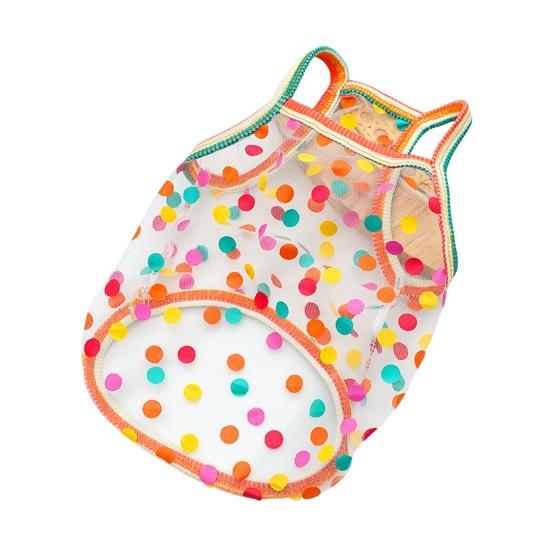 

Прозрачный сетчатый жилет для собаки Дышащий летний жилет для питомца Милые дизайны с клубникой и горошком Майка без рукавов для маленьких собак и кошек XL Pink Dots