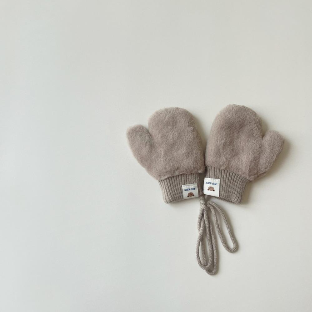 

Thickening Neck Hanging Gloves Windproof Soft Fur Gloves New Child Gloves Toddler хакі