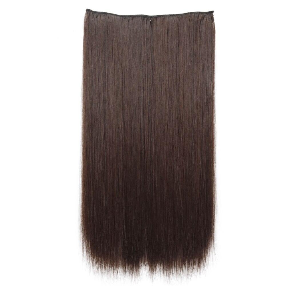 Синтетические длинные прямые волосы для наращивания 5 зажимов в волосах термостойкие — фото 10
